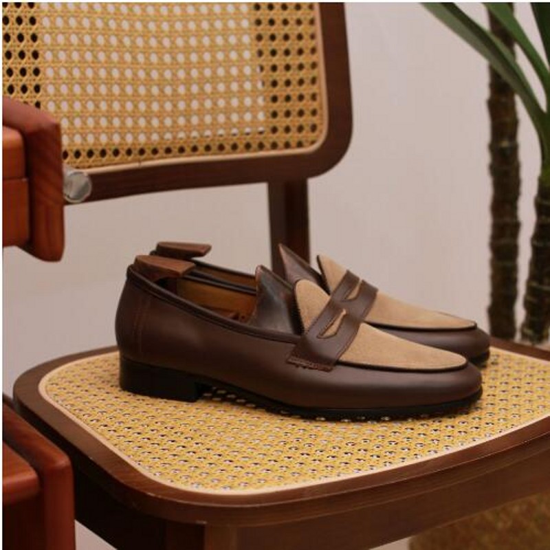 Boat Shoe Leather - British Style Men Coffee Loafers Summer