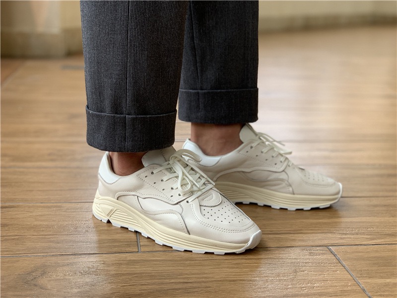 Men Shoes Boss - Round-toe Lace-up Casual White Thick-soled Men’s