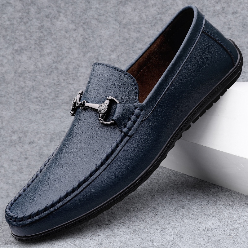 Boat Shoe Leather - New Black Shoes Men Loafers Breathable
