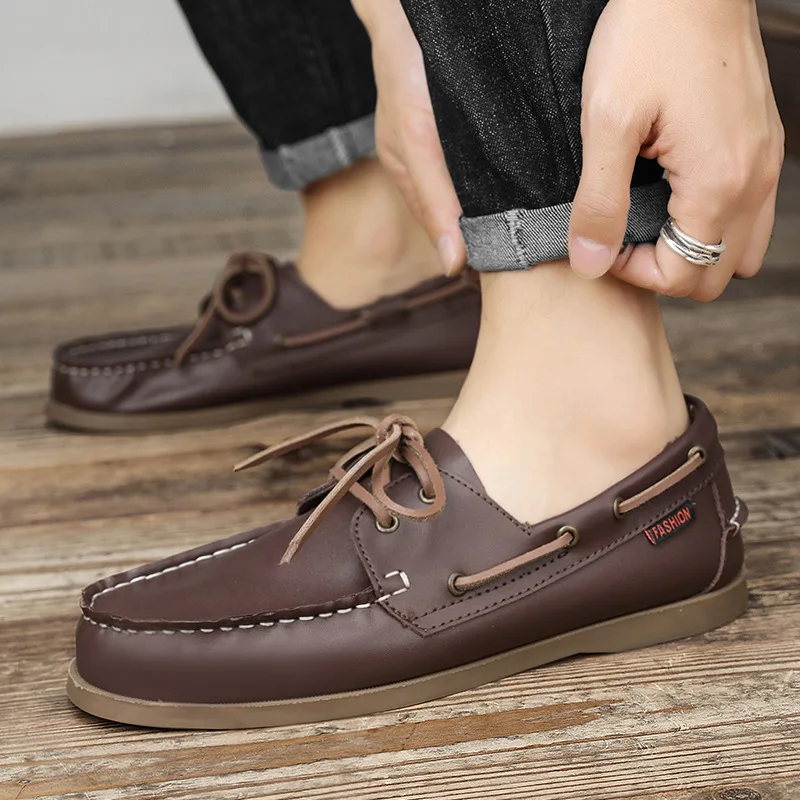 Genuine Leather Loafers Luxury - đánh giá và giá Boat Shoe Leather