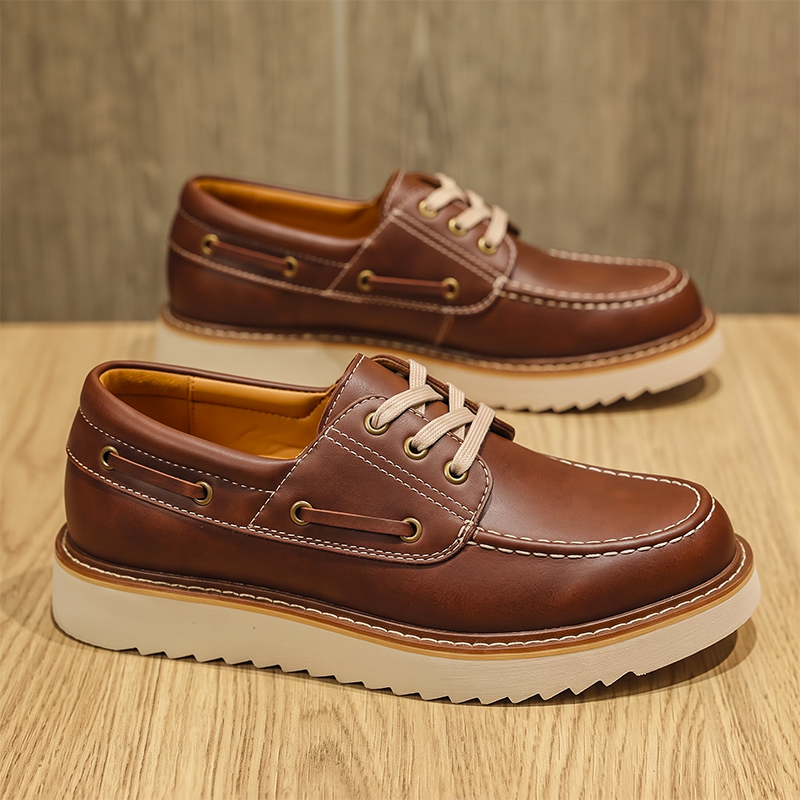 Men's Vintage Second-layer Cow - đánh giá và giá Boat Shoe Leather