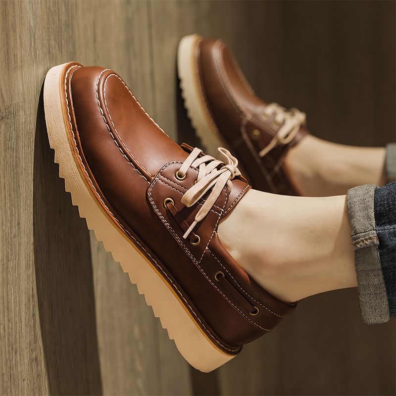 Men's Vintage Second-layer Cow - đánh giá và giá Boat Shoe Leather
