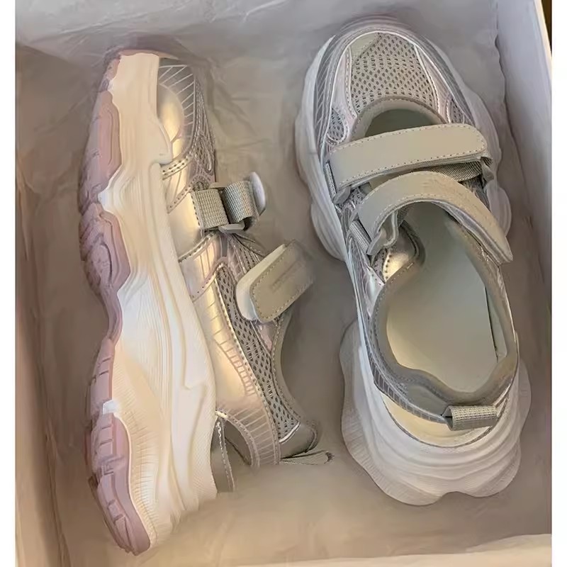 Metallic Silver Hollow Out Pla - đánh giá và giá Sandal Sport Outdoor